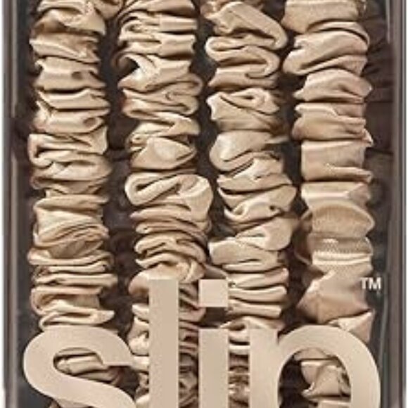 SLIP Skinny Blonde Pure Silk Scrunchie, Set of 4 - Picture 3 of 3